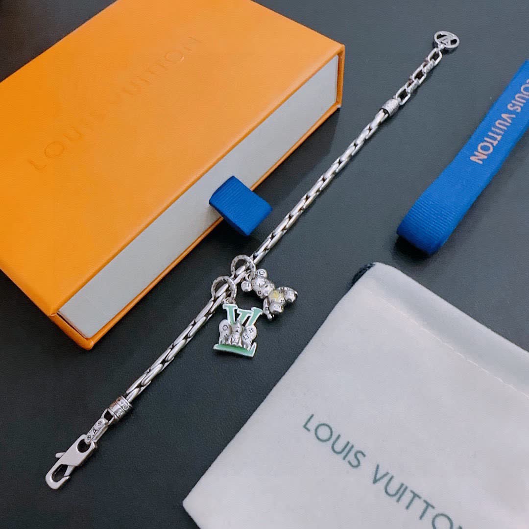 Louis Vuitton Silver Bracelet with Charms